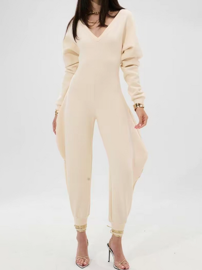 V-Neck Sexy Slim Long-Sleeved Jumpsuit