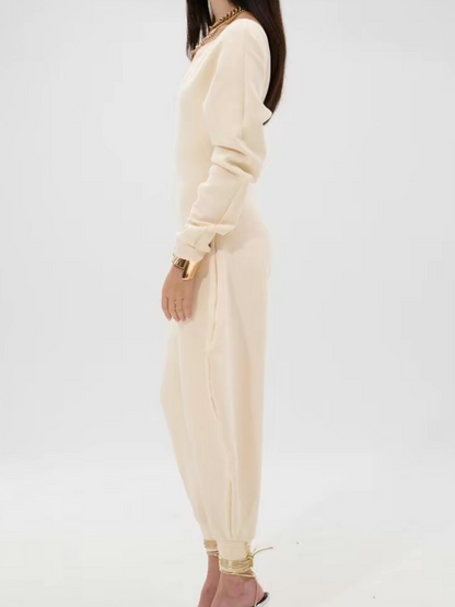 V-Neck Sexy Slim Long-Sleeved Jumpsuit