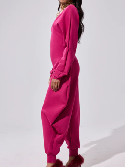V-Neck Sexy Slim Long-Sleeved Jumpsuit