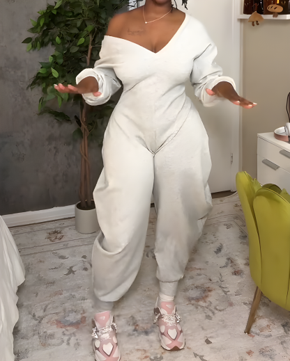 V-Neck Sexy Slim Long-Sleeved Jumpsuit