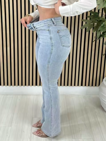 High Rise Belly Control Flare Jeans