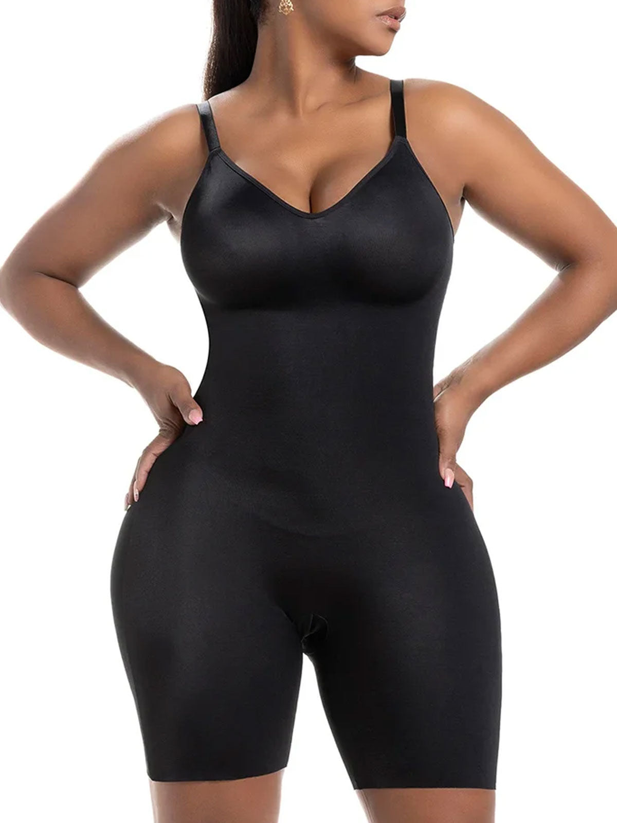 Women's High Elastic Zipper Adjustable Straps Breathable Mesh Design Tummy Control Body Shaper