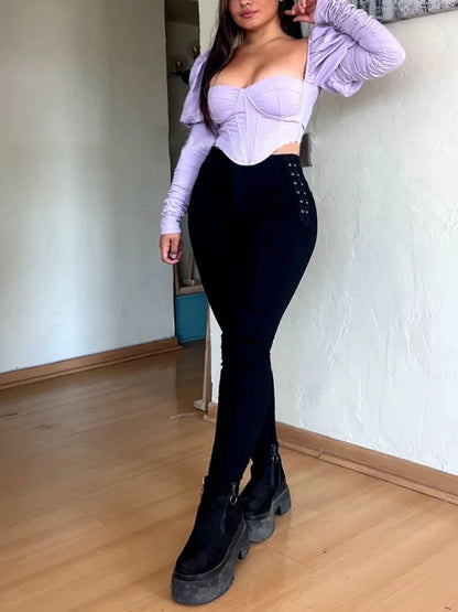 ChicCurve Light Blue Braided Jeans