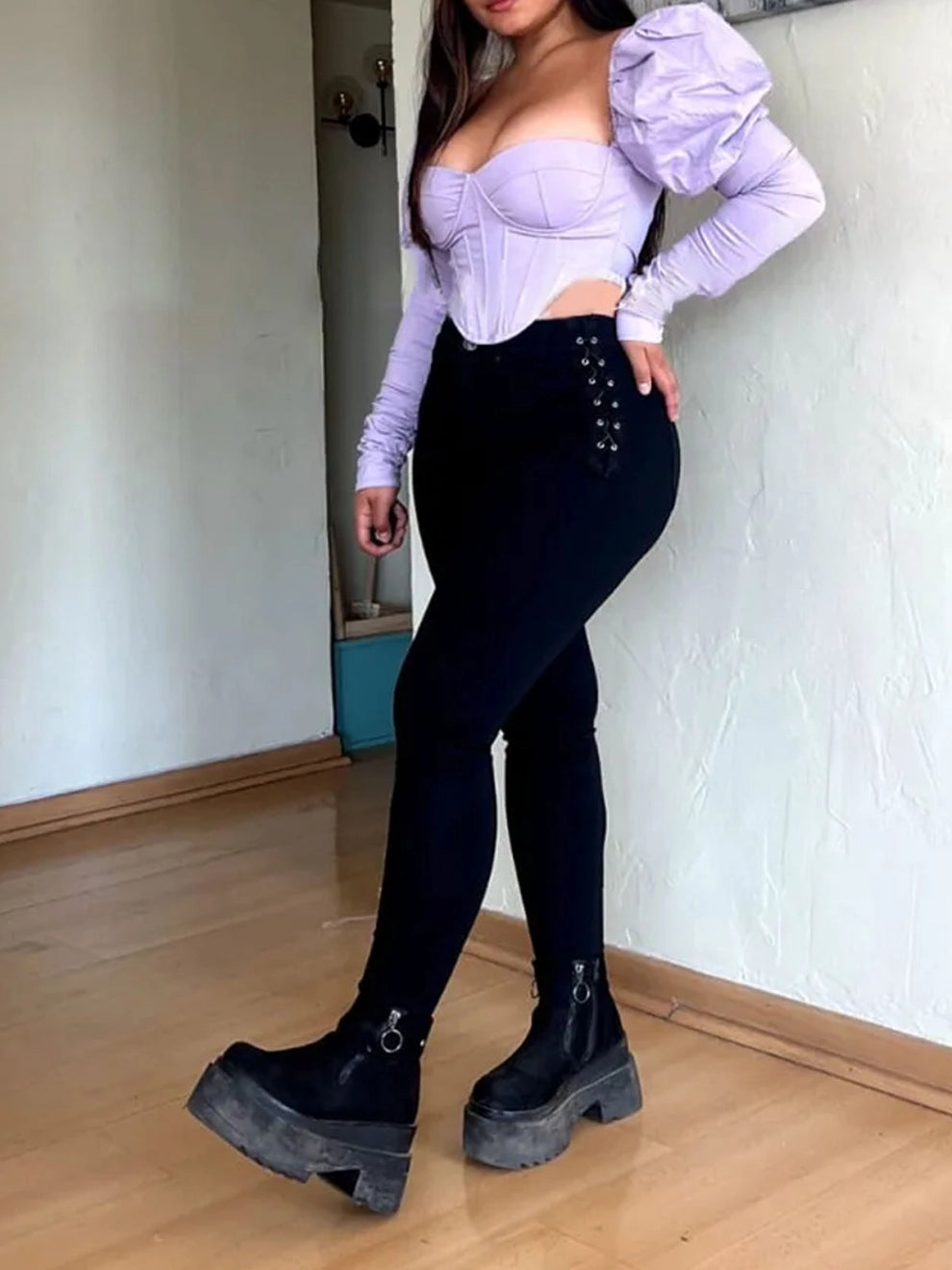 ChicCurve Light Blue Braided Jeans