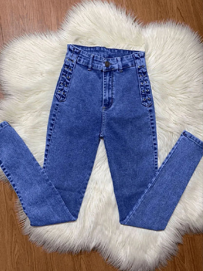 ChicCurve Light Blue Braided Jeans