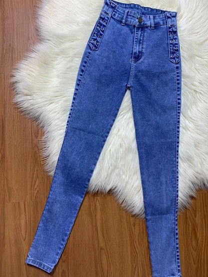 ChicCurve Light Blue Braided Jeans