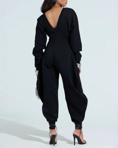 V-Neck Sexy Slim Long-Sleeved Jumpsuit